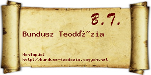Bundusz Teodózia névjegykártya